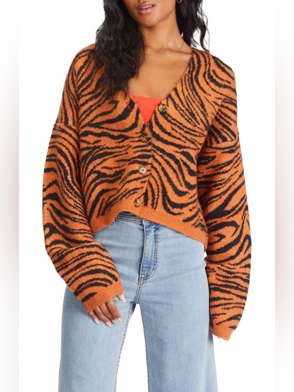 Billabong Wild One Tiger Print Cardigan